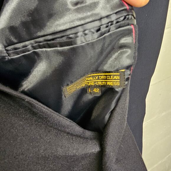 Chadmore Single Breasted Blazer Straight Leg Pants Suit Set Black Men's Large 42 - Picture 6 of 16